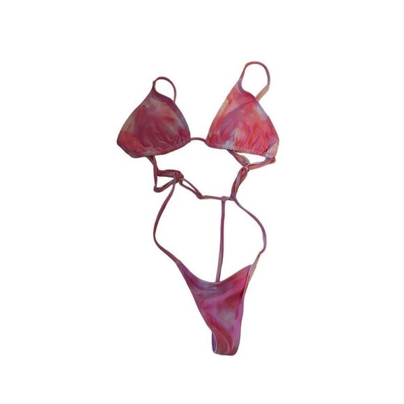 NWOT Yimisan Tie Dye Triangle String Bikini - Picture 1 of 5